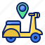 motorbike, transportation, location, pin, navigation, route, gps 