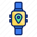 smartwatch, watch, location, pin, navigation, route, gps