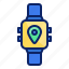 smartwatch, watch, location, pin, navigation, route, gps 
