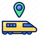 train, railway, transportation, location, pin, direction, gps