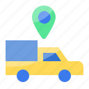 car, truck, delivery, location, pin, direction, navigation