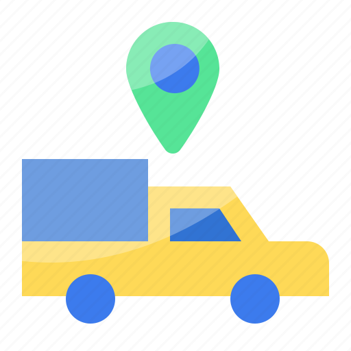 Car, truck, delivery, location, pin, direction, navigation icon - Download on Iconfinder