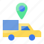 car, truck, delivery, location, pin, direction, navigation 