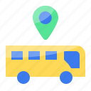 bus, transportation, location, pin, direction, navigation