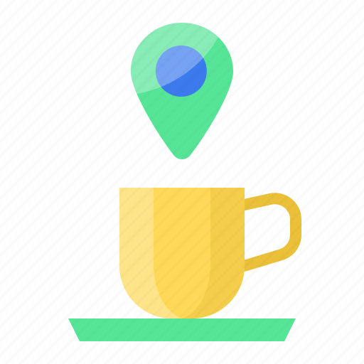 Coffee, cafe, location, pin, navigation, gps, cup icon - Download on Iconfinder