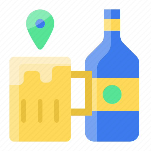 Drink, restaurant, bar, beer, location, pin, navigation icon - Download on Iconfinder