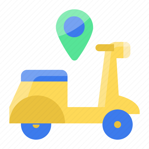 Motorbike, transportation, location, pin, navigation, route, gps icon - Download on Iconfinder
