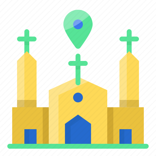 Church, building, location, pin, direction, navigation, gps icon - Download on Iconfinder