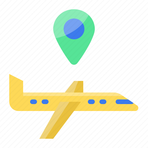 Airplane, transportation, location, pin, direction, navigation, gps icon - Download on Iconfinder