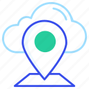 cloud, gps, location, position 