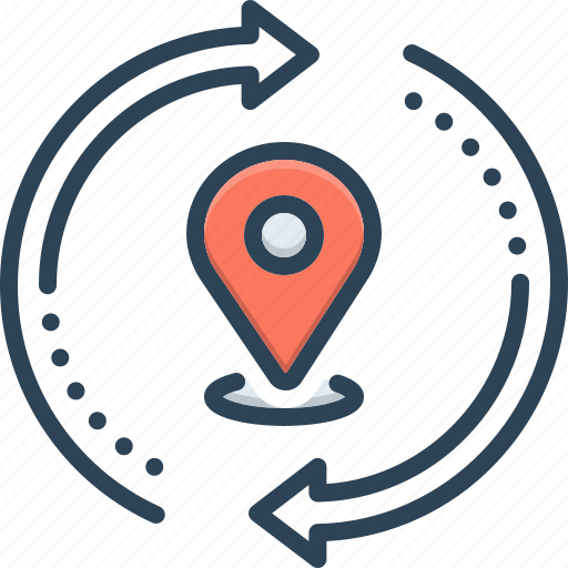 Change location, location, gps, navigation, direction, destination, reverse icon - Download on Iconfinder