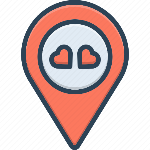 Venue, location, direction, distance, pushpin, wedding place, wedding destination icon - Download on Iconfinder