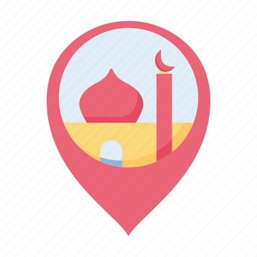 Mosque, location, pin, navigation, islamic, muslim, religion icon - Download on Iconfinder