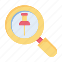 search, pin, location, find, magnifier, direction, glass, seo, map