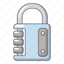 cartoon, lock, object, padlock, safe, safety, system