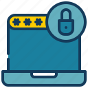laptop, key, lock, protection, security