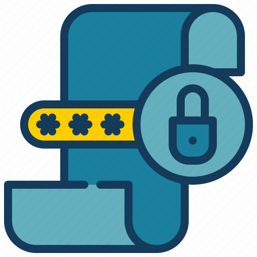 Receipt, paper, lock, key, protection, security icon - Download on Iconfinder