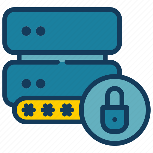 Storage, database, lock, key, protection, security icon - Download on Iconfinder