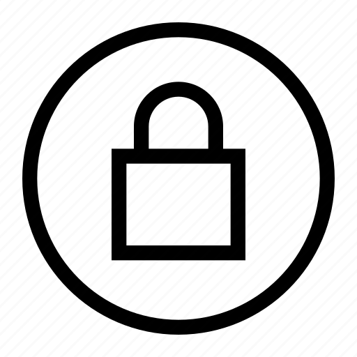 Circle, lock, locked, password, protection, security, shield icon - Download on Iconfinder