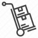delivery, fragile, package, trolley