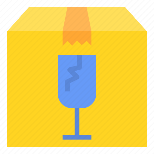 Box, broken, fragile, glass, warning icon - Download on Iconfinder