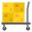 box, delivery, package, trolley 