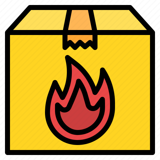 Box, delivery, fire, package icon - Download on Iconfinder
