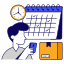 parcel, schedule, logistic, delivery, reminder 