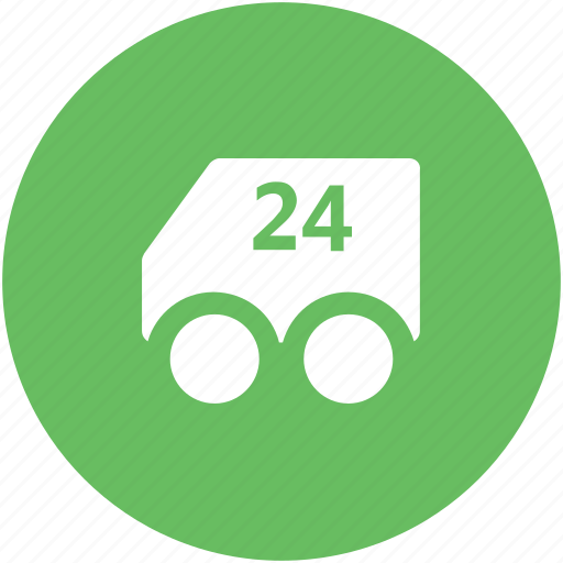 Delivery van, distribution, shipment, shipping van, transport, twenty four hours service, vehicle icon - Download on Iconfinder