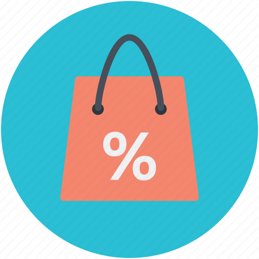 Online shopping, percent sign, shopping, shopping bag, shopping element icon - Download on Iconfinder