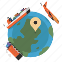delivery, transportation, location, international, shipment, pin, marker
