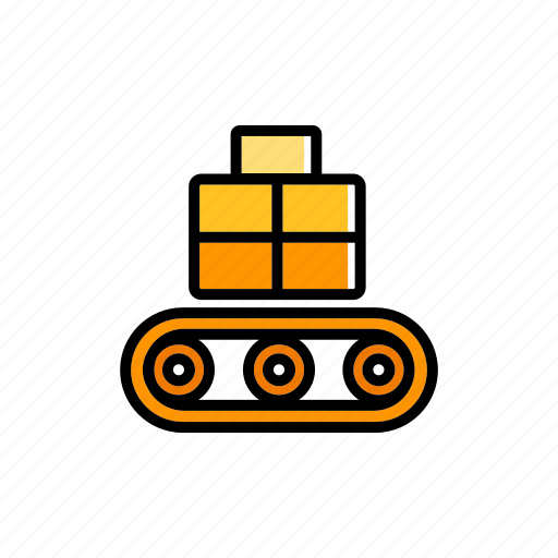 Conveyor, factory, industry, machine, manufacturing, production, transportation icon - Download on Iconfinder