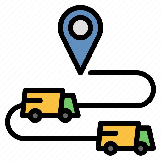 Route, logistics, shipping, delivery, truck delivery icon - Download on Iconfinder