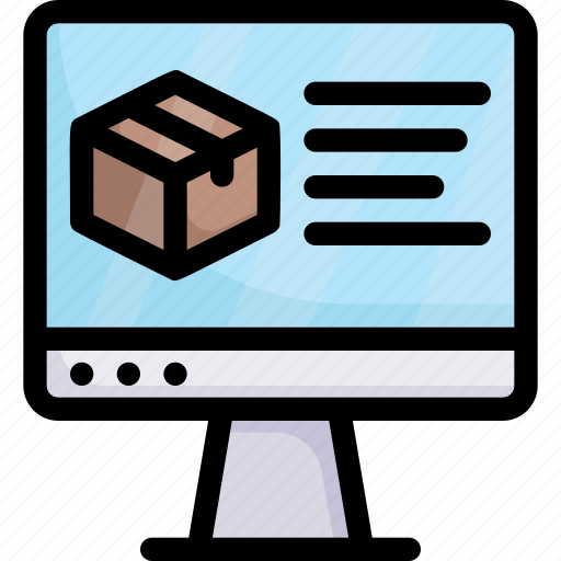 Computer with box delivery, delivery, logistics, package, shipping, shopping, tracking icon - Download on Iconfinder