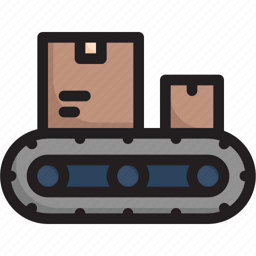 Box, conveyor, delivery, factory, logistics, package, shipping icon - Download on Iconfinder