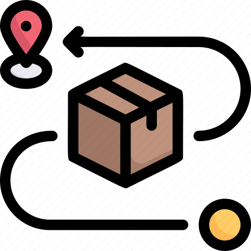 Delivery, destination tracking, location, logistics, package, route, shipping icon - Download on Iconfinder