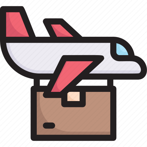 Airplane, box, delivery, flight delivery, logistics, package, shipping icon - Download on Iconfinder