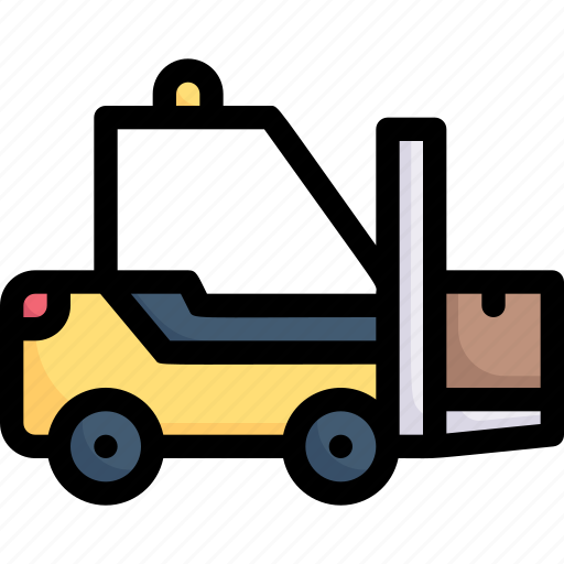 Delivery, forklift, logistics, package, shipping, vehicle, warehouse icon - Download on Iconfinder