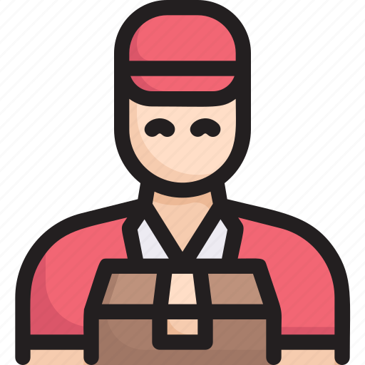 Courier, delivery, delivery man, logistics, package, post man, shipping icon - Download on Iconfinder