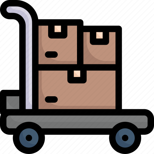 Boxes, delivery, logistics, package, shipping, shopping cart, trolley icon - Download on Iconfinder