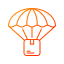 parachute, drop, shipping, delivery, shipment, package, box, logistics 
