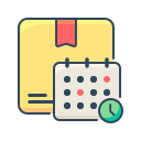 on, time, delivery, package, calendar, pick, up, packing, schedule, and, date