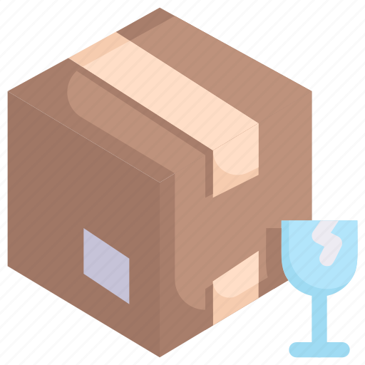 Box with fragile, delivery, glass, logistics, package, shipping, warning icon - Download on Iconfinder