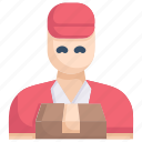 courier, delivery, delivery man, logistics, package, post man, shipping 