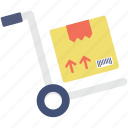 box, cart, package, parcel, trolley