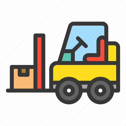 Delivery, forklift, logistic, shipping, transport, transportation icon - Download on Iconfinder