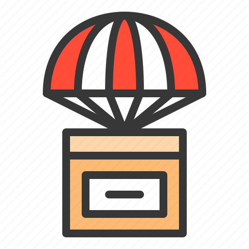 Air delivery, delivery, logistic, parachute, shipping, transport, transportation icon - Download on Iconfinder