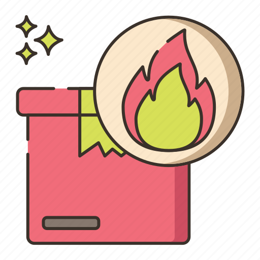 Flame, flammable, logistics, package icon - Download on Iconfinder