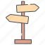 signboard, sign, directions, arrow 