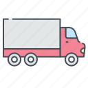 truck, vehicle, box, storage, delivery